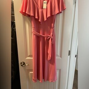 NWT Ralph Lauren pink flounce collar dress size 12